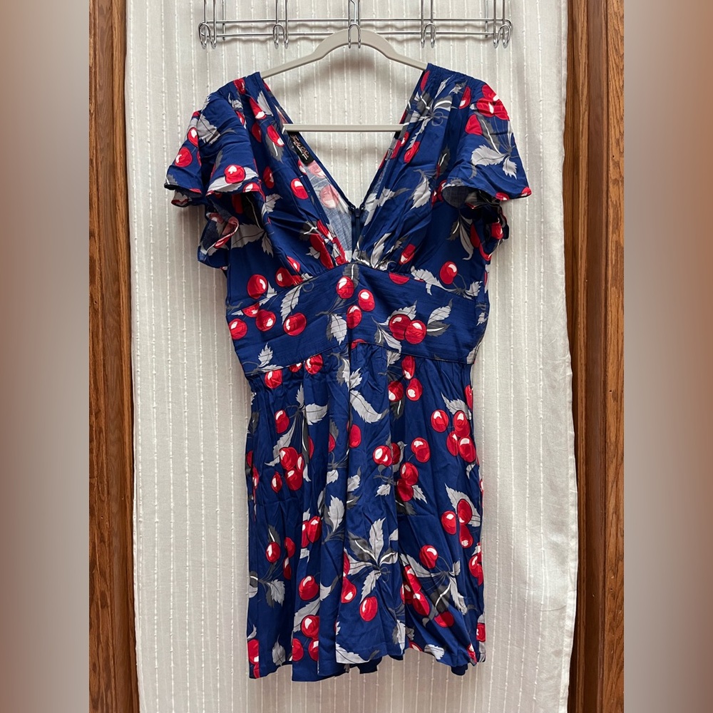 Trashy diva Camilla Romper in Blue and Red Cherry Size 14